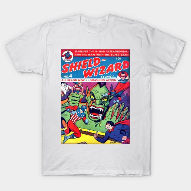 Shield Wizard No.4 T-Shirt by Public Domain Comics